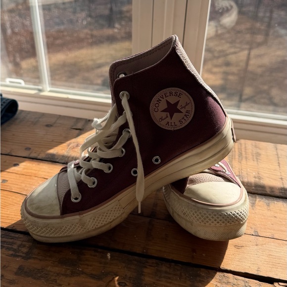 Converse Women's Maroon High-Top Sneakers - Picture 4 of 5